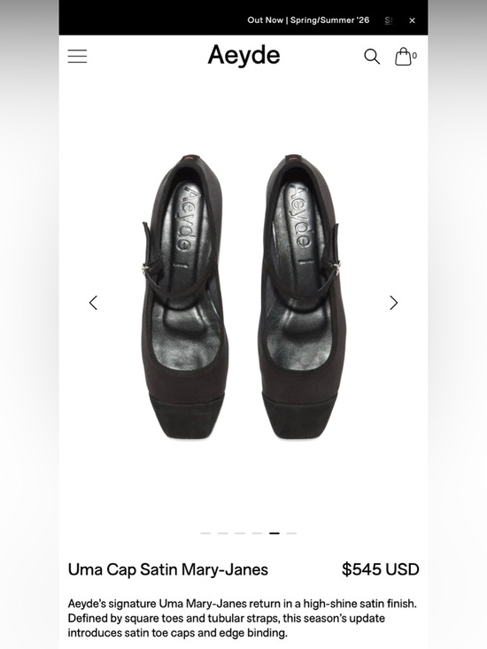 AEYDE Uma satin and suede Mary Jane flats summer ‘26 collection, Italy, size 39 - Picture 2 of 12